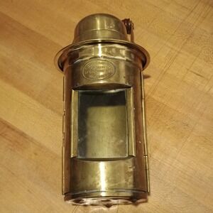 Vintage Brass Kerosene Ship's Lantern Glasgow RC Murray Co NOT COMPLETE